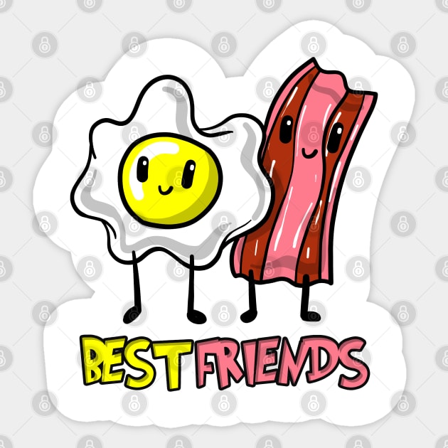 Best friend bacon and egg Sticker by Crow Creations